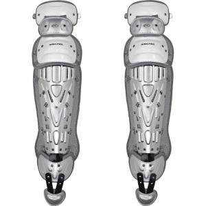 Rawlings | Velo Catcher’s Leg Guards | Baseball | Adult & Intermediate Sizing | Multiple Colors(White/Silver)