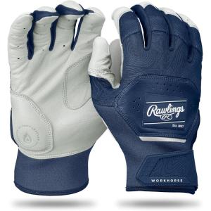 Rawlings | Workhorse Baseball Batting Gloves | Adult Sizes | Multiple Colors(White/Navy)