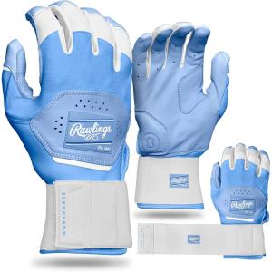 Rawlings | Workhorse Baseball Batting Gloves | Compression Strap | Adult Sizes | Multiple Colors(COLUMBIA BLUE)