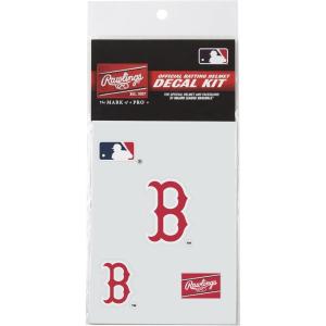 Rawlings MLB Authentic Baseball Helmet Decal Kit, (All Team Options)(Boston Red Sox)