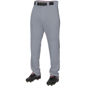 Rawlings PRO 150 Series Baseball Pant | Full Length Semi-Relaxed Fit | Adult Sizes | Piped Color Options(Grey/Black)