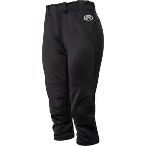 Rawlings Premium Yoga Style Game/Practice Fastpitch Softball Pant, Adult, Solid Color(Black)