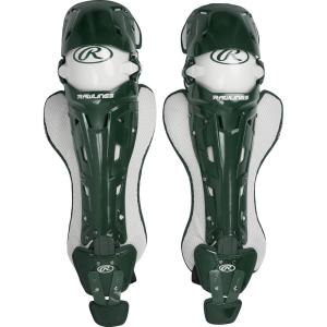 Rawlings Rawlings | MACH Catcher’s Leg Guards | Baseball | NOCSAE Certified | Adult & Intermediate Sizing | Multiple Colors(Dark Green)