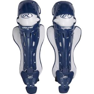 Rawlings Rawlings | MACH Catcher’s Leg Guards | Baseball | NOCSAE Certified | Adult & Intermediate Sizing | Multiple Colors(Navy)