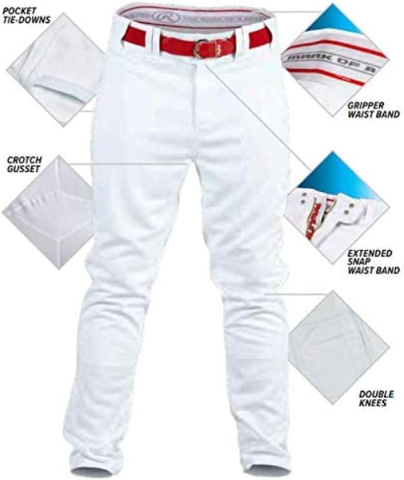imageRawlings  PRO 150 Series Baseball Pants  Full Length SemiRelaxed Fit  Youth Sizes  Piped  Multiple ColorsWhiteDark Green