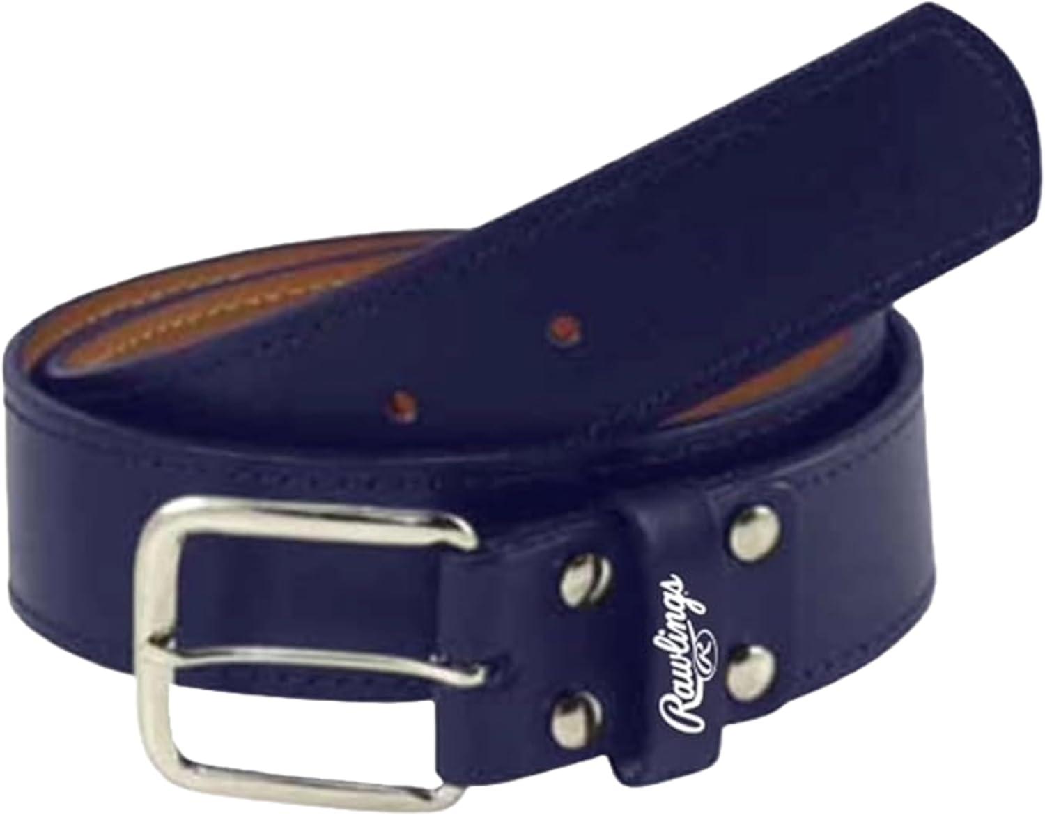 imageRawlings  PRO LEATHER Baseball Belt  Adult Sizes  Multiple ColorsNavy