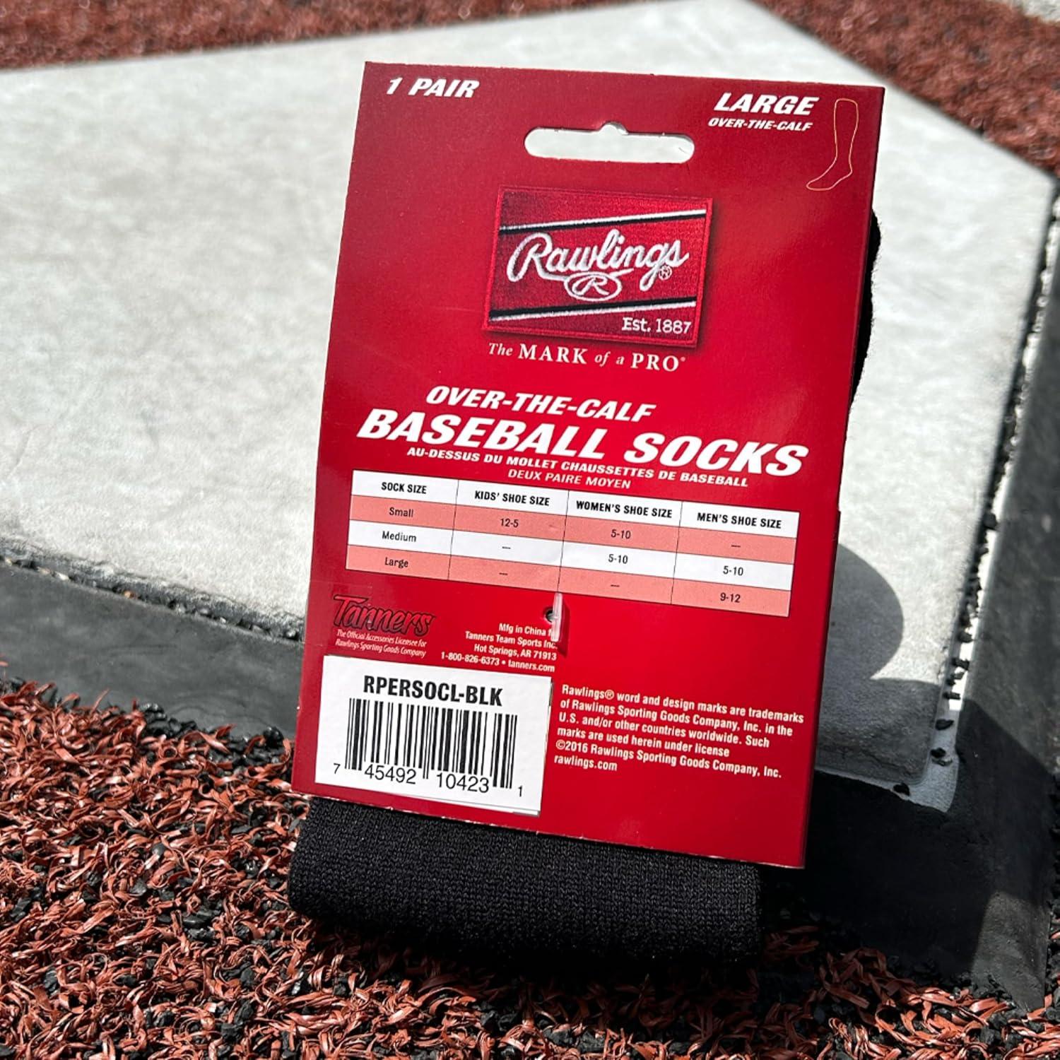 imageRawlings  Performance Baseball Socks  1 Pair  Multiple Sizes ampamp ColorsBlack