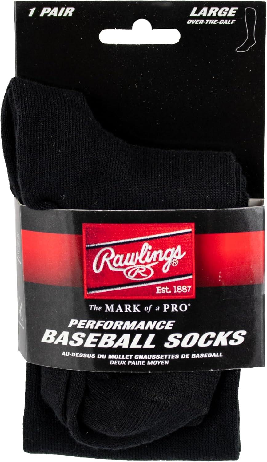 imageRawlings  Performance Baseball Socks  1 Pair  Multiple Sizes ampamp ColorsBlack