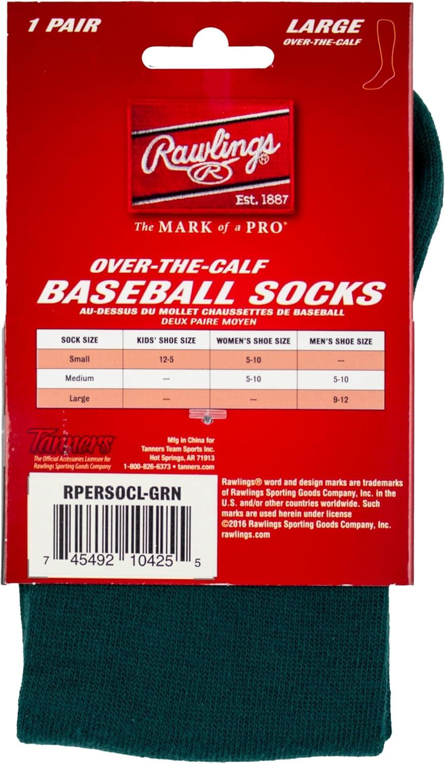 imageRawlings  Performance Baseball Socks  1 Pair  Multiple Sizes ampamp ColorsDark Green