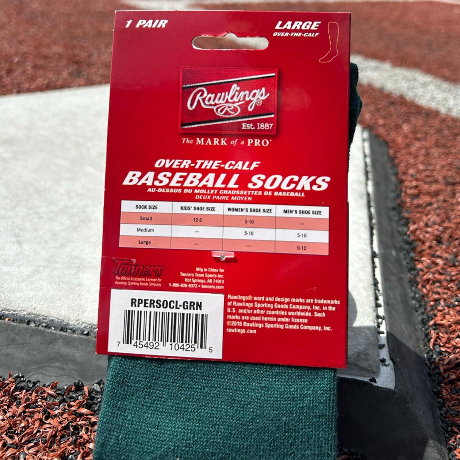 imageRawlings  Performance Baseball Socks  1 Pair  Multiple Sizes ampamp ColorsDark Green