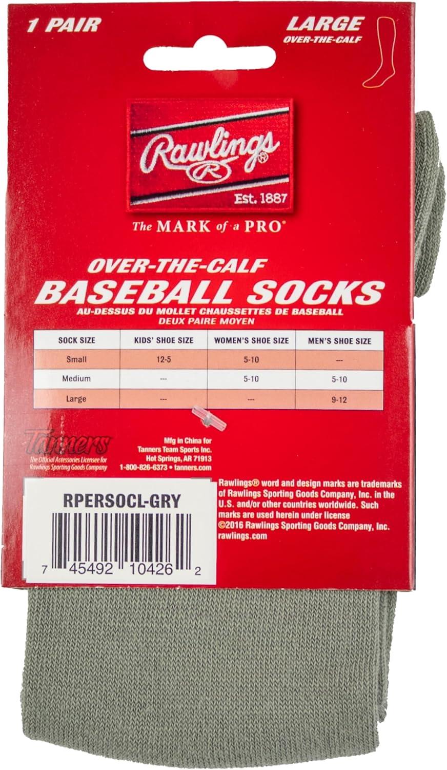 imageRawlings  Performance Baseball Socks  1 Pair  Multiple Sizes ampamp ColorsGrey