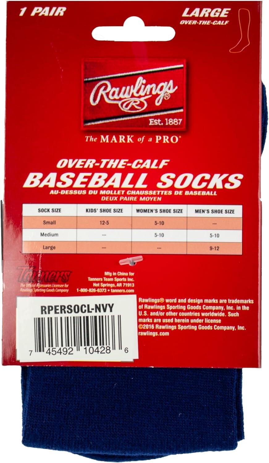 imageRawlings  Performance Baseball Socks  1 Pair  Multiple Sizes ampamp ColorsNavy