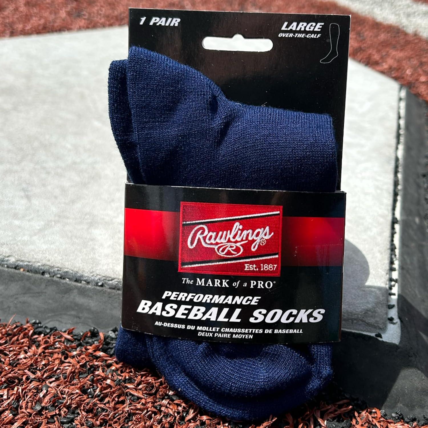 imageRawlings  Performance Baseball Socks  1 Pair  Multiple Sizes ampamp ColorsNavy