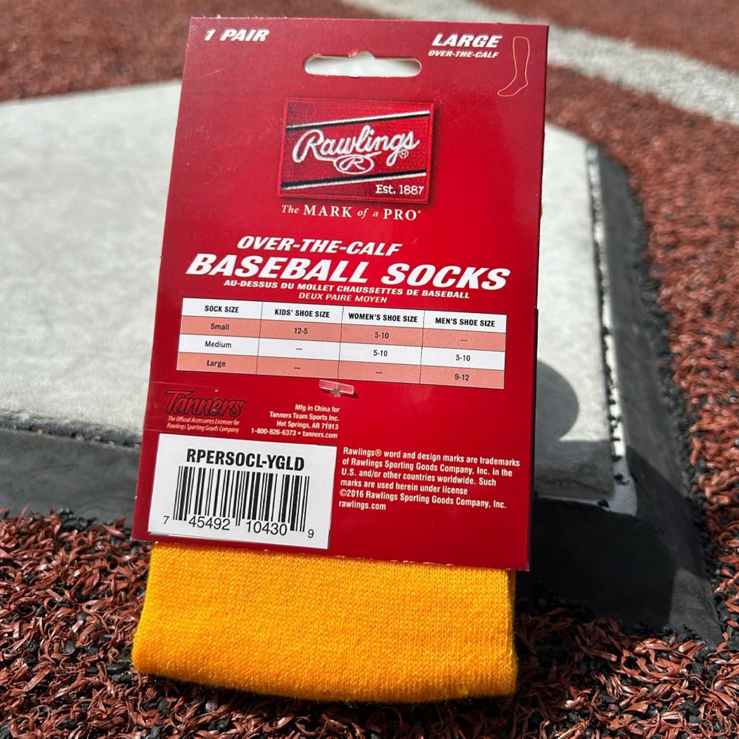 imageRawlings  Performance Baseball Socks  1 Pair  Multiple Sizes ampamp ColorsOptic Yellow