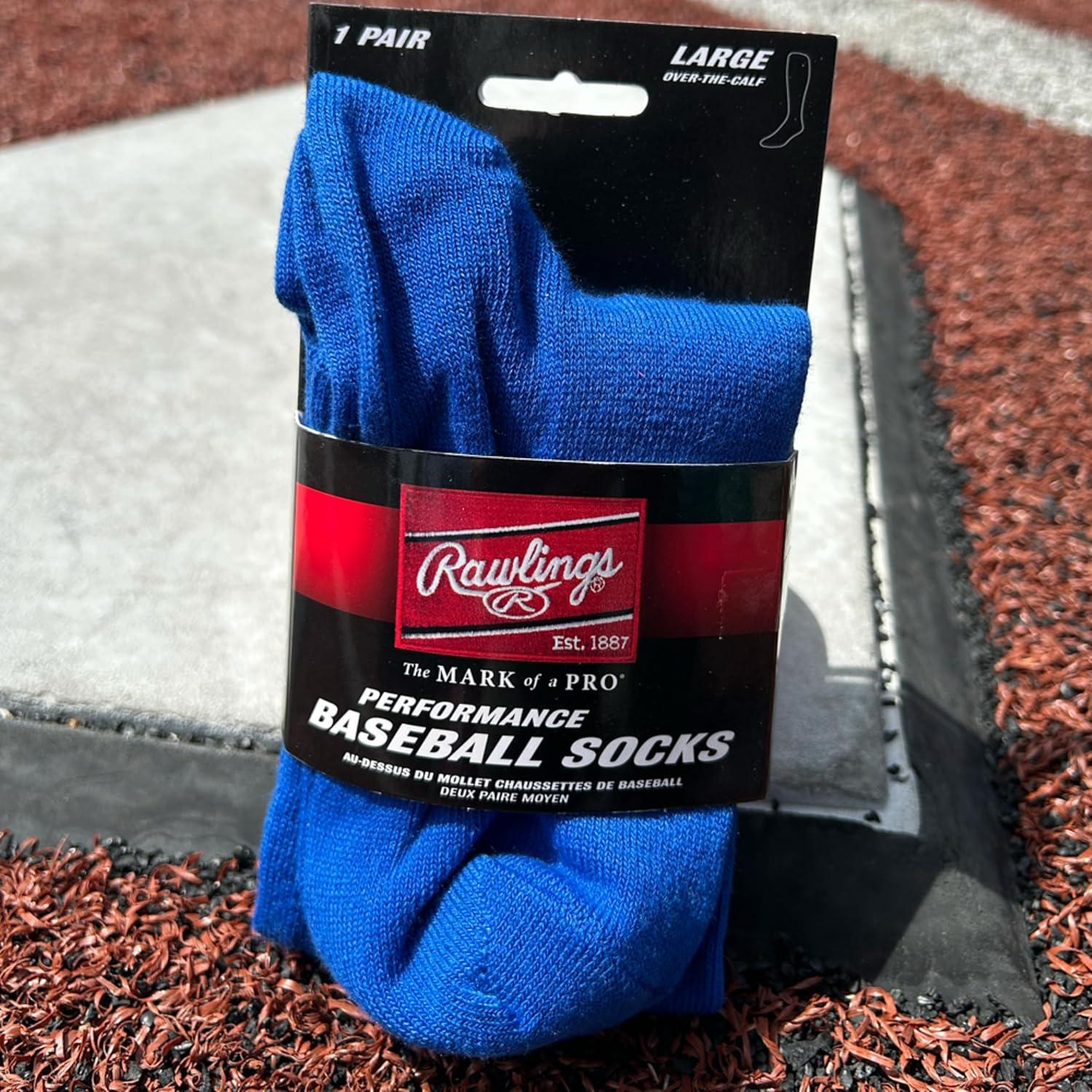 imageRawlings  Performance Baseball Socks  1 Pair  Multiple Sizes ampamp ColorsRoyal Blue