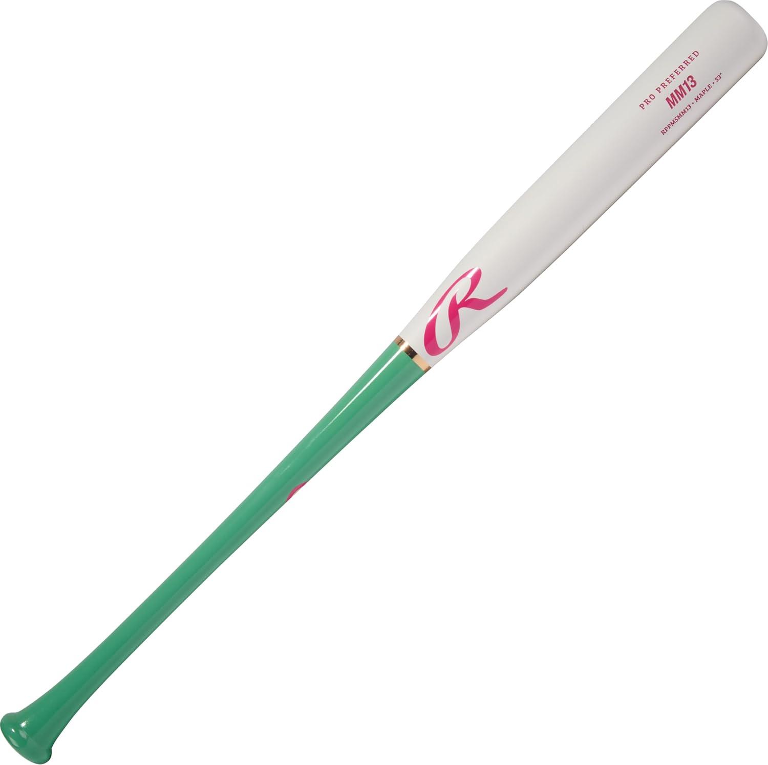 imageRawlings Pro Preferred Maple Wood Baseball Bat Gameday Profile TroutHarperMachadoAlbiesWhite Mint Pro Preferred Manny Machado