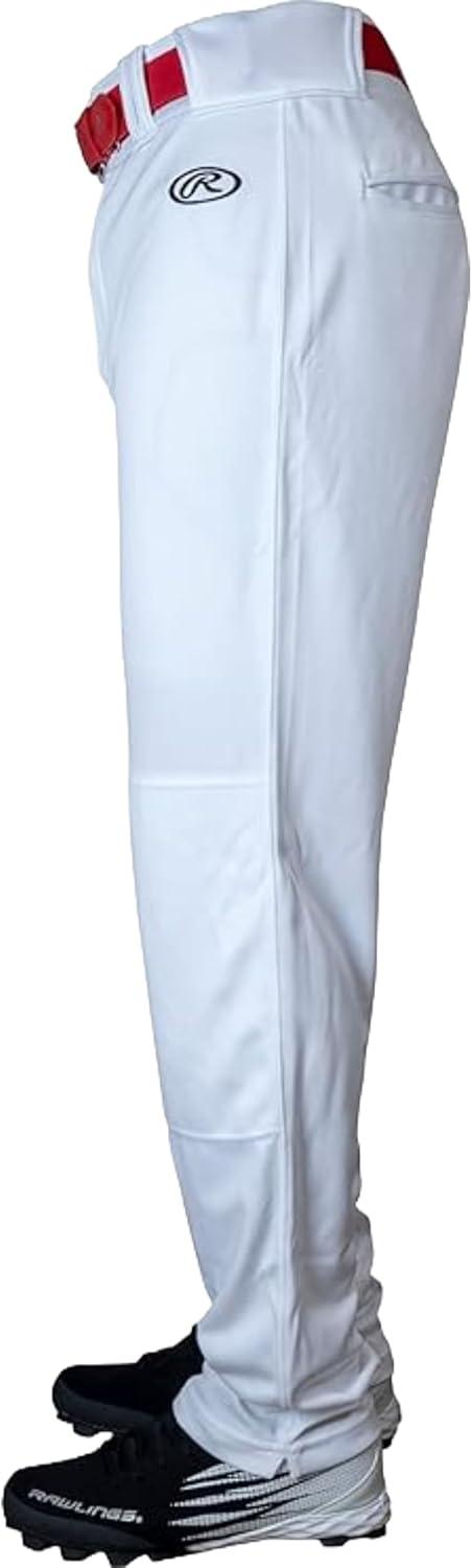 imageRawlings Boys Launch Series Baseball Pants Full Length SemiRelaxed Fit Youth Sizes Solid Multiple ColorsWhite