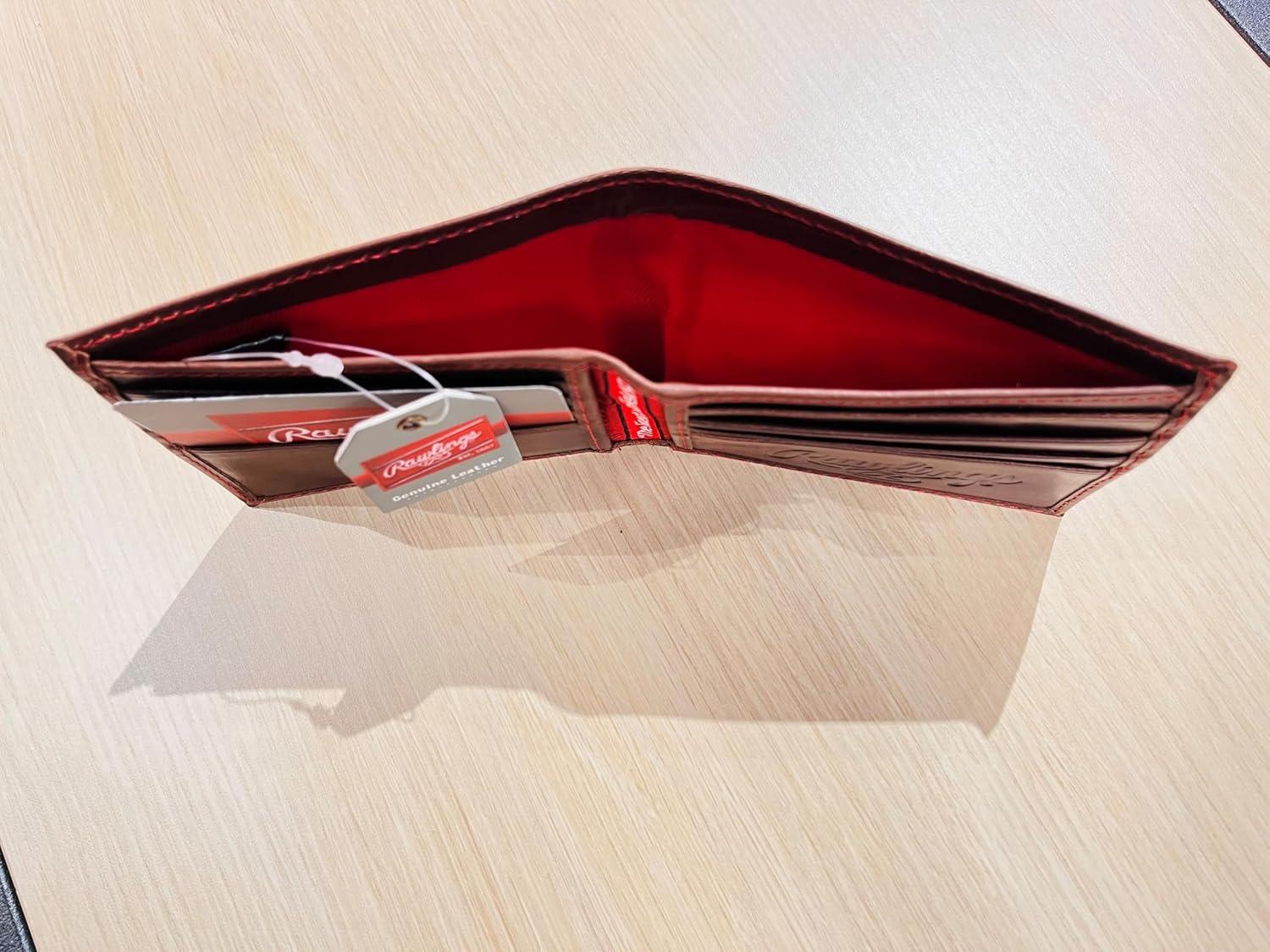 imageRawlings Mens Bifold Wallet CollectionDark Brown Debossed Logo