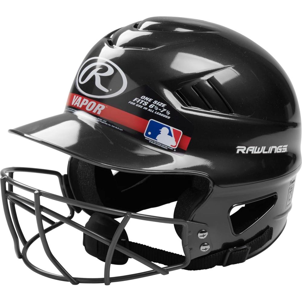 imageRawlings  COOLFLO Batting HelmetBlack  Facemask  Vapor