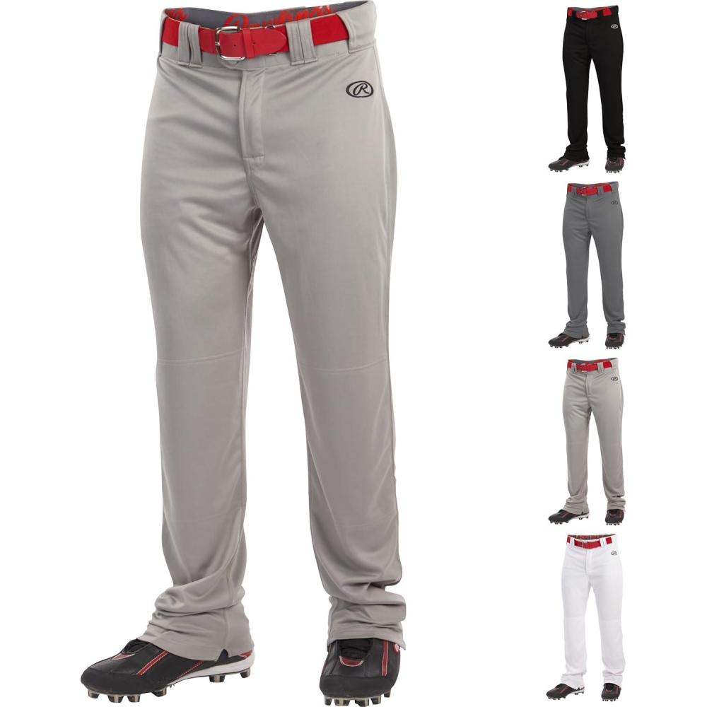 imageRawlings  Mens Launch Series Baseball Pants  Full Length SemiRelaxed Fit  Adult Sizes  Solid  Multiple OptionsGrey