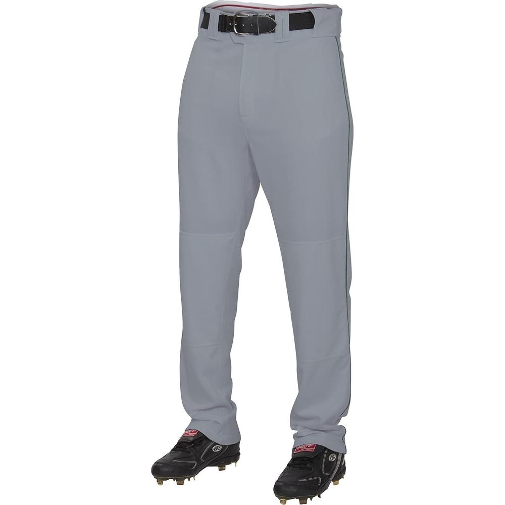 imageRawlings  PRO 150 Series Baseball Pants  Full Length SemiRelaxed Fit  Youth Sizes  Piped  Multiple ColorsGreyDark Green