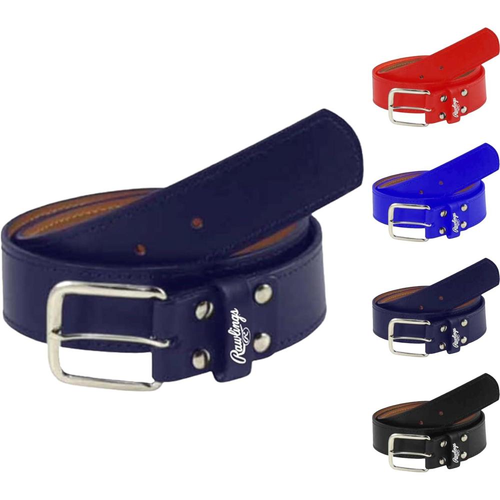 imageRawlings  PRO LEATHER Baseball Belt  Adult Sizes  Multiple ColorsNavy