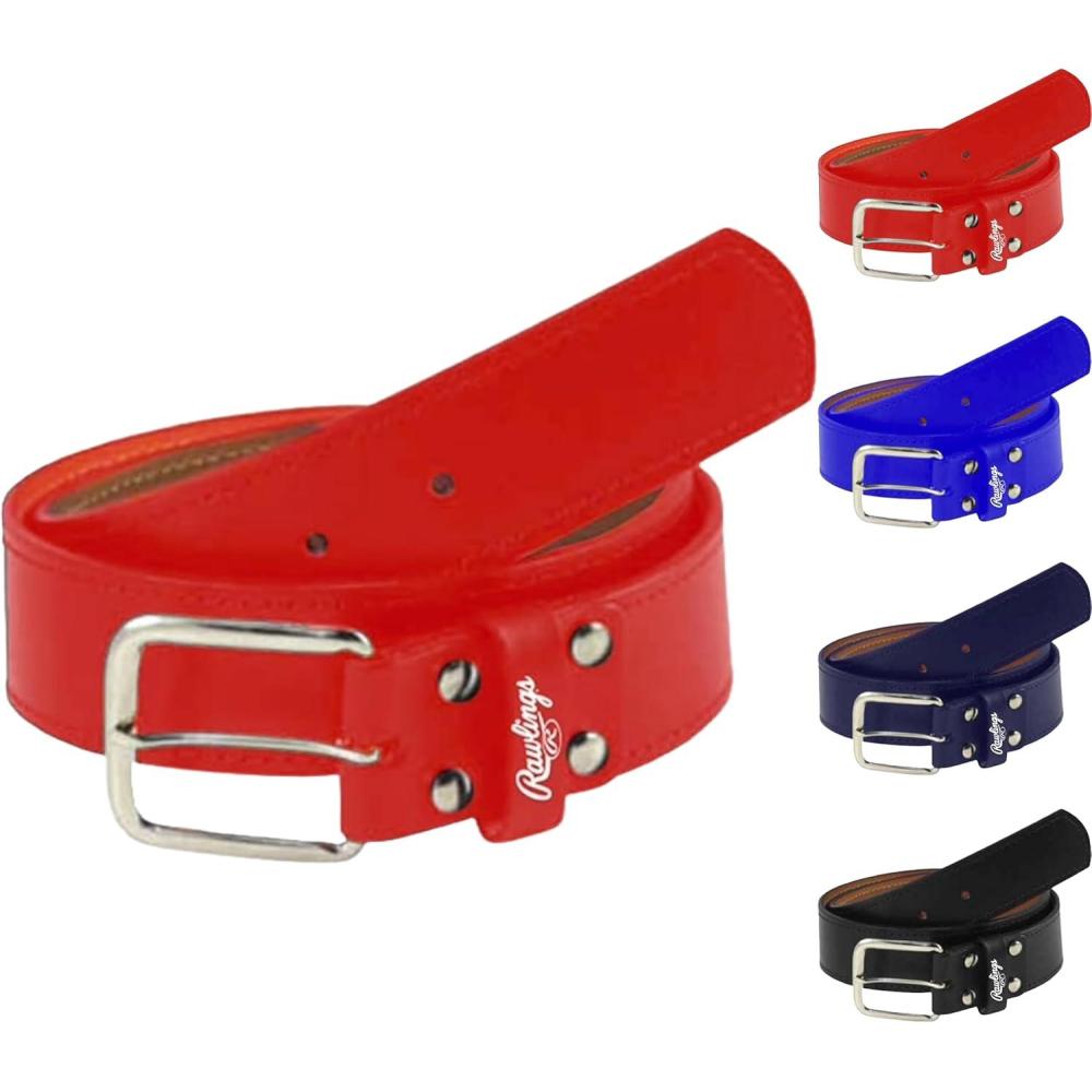 imageRawlings  PRO LEATHER Baseball Belt  Adult Sizes  Multiple ColorsRed