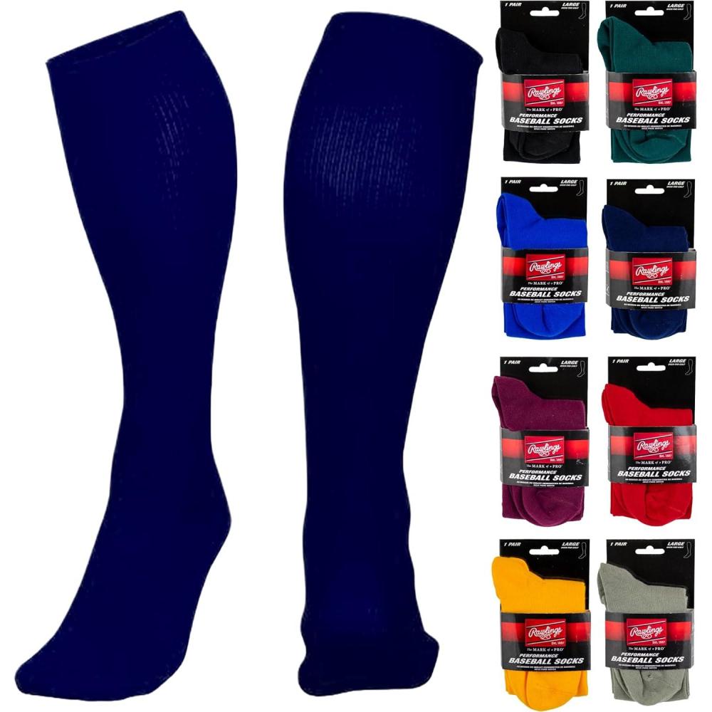imageRawlings  Performance Baseball Socks  1 Pair  Multiple Sizes ampamp ColorsNavy