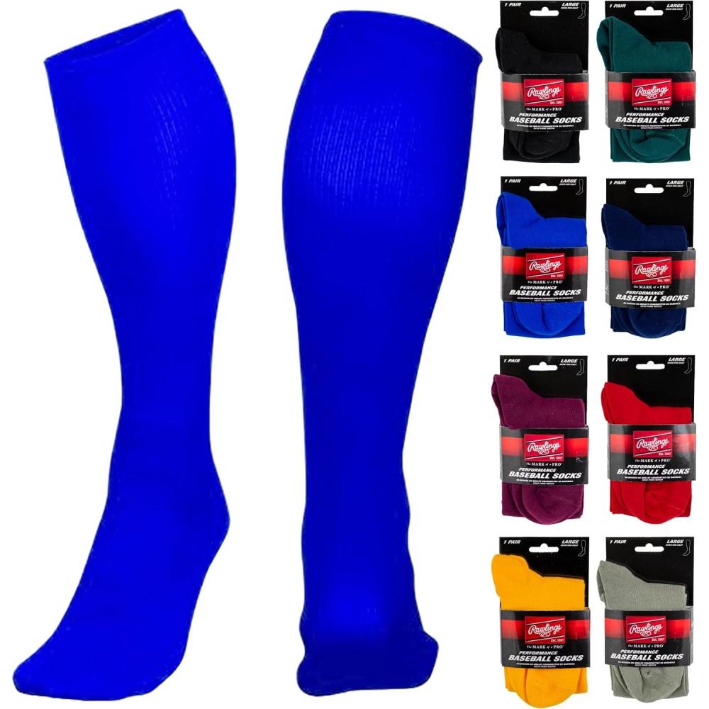 imageRawlings  Performance Baseball Socks  1 Pair  Multiple Sizes ampamp ColorsRoyal Blue