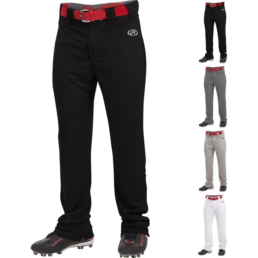 imageRawlings Boys Launch Series Baseball Pants  Full Length SemiRelaxed Fit  Youth Sizes  Solid  Multiple ColorsBlack