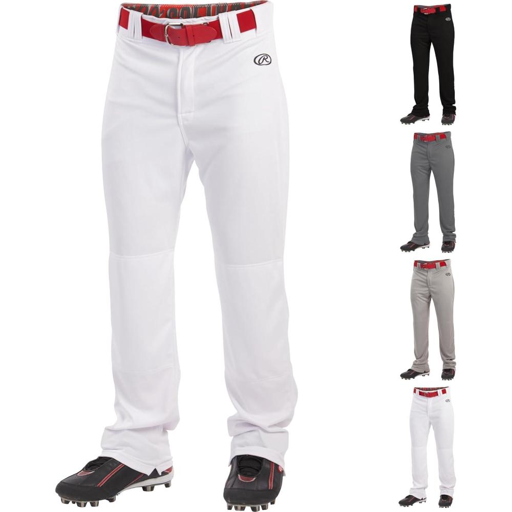 imageRawlings Boys Launch Series Baseball Pants  Full Length SemiRelaxed Fit  Youth Sizes  Solid  Multiple ColorsWhite
