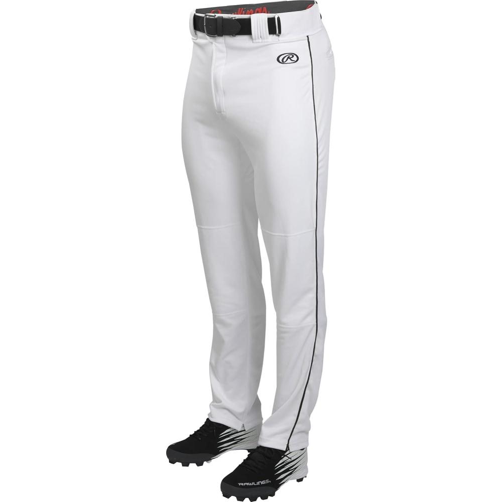 imageRawlings Launch Series Full Length Baseball Pants  Piped  Youth SizesWhiteBlack