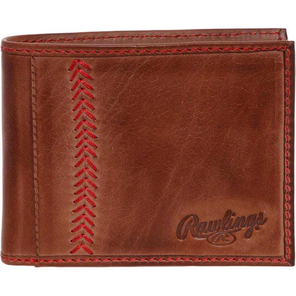 imageRawlings Mens Bifold Wallet CollectionBrown  Baseball Seam Stitch