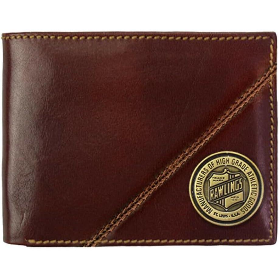 imageRawlings Mens Bifold Wallet CollectionDark Brown  Rawlings Pro Preferred Coin