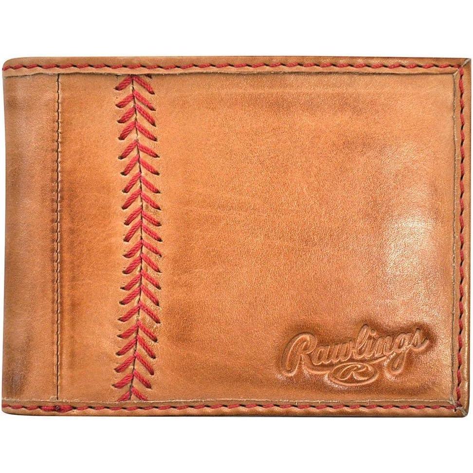 imageRawlings Mens Bifold Wallet CollectionTan  Baseball Seam Stitch
