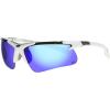 imageRawlings Home Run Stroll Blade Sport Sunglasses for Men Shiny WhiteBlue Mirror 74mm