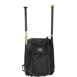 Rawlings | CHAOS Backpack Bag Series | T-Ball & Youth | Baseball & Fastpitch Softball | Multiple Colors(Black)