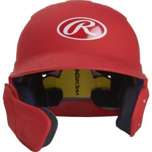 Rawlings | MACH EXTENSION Batting Helmet with Jaw Guard Included | Right-Hand Batter & Left-Hand Batter Options | Junior & Senior Sizes | Multiple Colors(Matte Scarlet)