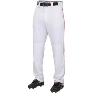Rawlings | PRO 150 Series Baseball Pants | Full Length Semi-Relaxed Fit | Youth Sizes | Piped | Multiple Colors(White/Red)