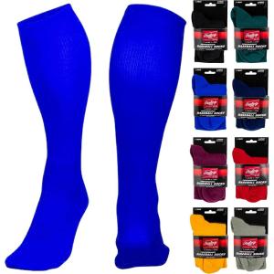 Rawlings | Performance Baseball Socks | 1 Pair | Multiple Sizes & Colors(Royal Blue)