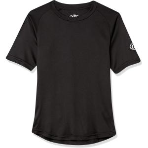 Rawlings Boys’ Athletic Tech Short Sleeve Shirt | Youth Sizes | Multiple Colors(Black)