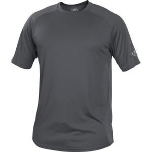Rawlings Boys’ Athletic Tech Short Sleeve Shirt | Youth Sizes | Multiple Colors(Graphite)