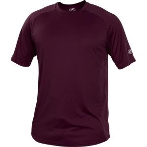Rawlings Boys’ Athletic Tech Short Sleeve Shirt | Youth Sizes | Multiple Colors(Maroon)