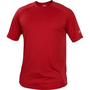 Rawlings Boys’ Athletic Tech Short Sleeve Shirt | Youth Sizes | Multiple Colors(Scarlet)