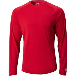 Rawlings Mens Adult Tech Long Sleeve Shirt Series(Scarlet Red)