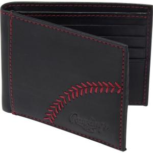 Rawlings Men’s Bifold Wallet Collection(Black | Baseball Seam Stitch)