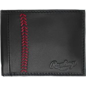 Rawlings Men’s Bifold Wallet Collection(Black | Baseball Stitch)