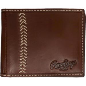 Rawlings Men’s Bifold Wallet Collection(Dark Brown | Baseball Seam Stitch)