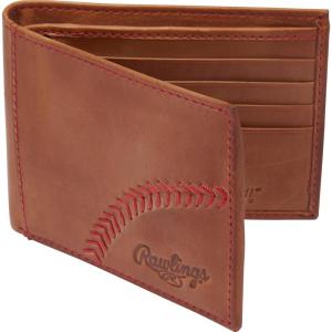 Rawlings Men’s Bifold Wallet Collection(Light Brown | Baseball Seam Stitch)