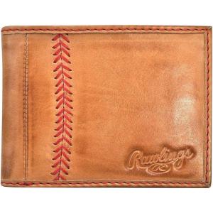 Rawlings Men’s Bifold Wallet Collection(Tan | Baseball Seam Stitch)